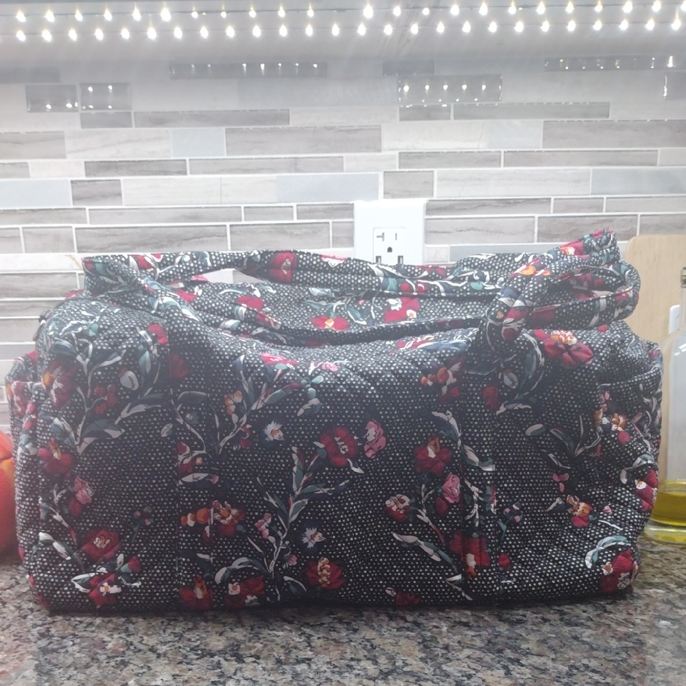 Vera Bradley Black and Red Floral Travel Bag